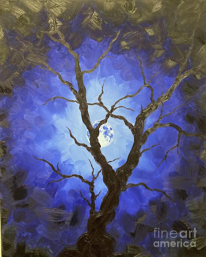 Landscape Painting - Blue Moon by Samantha Baker