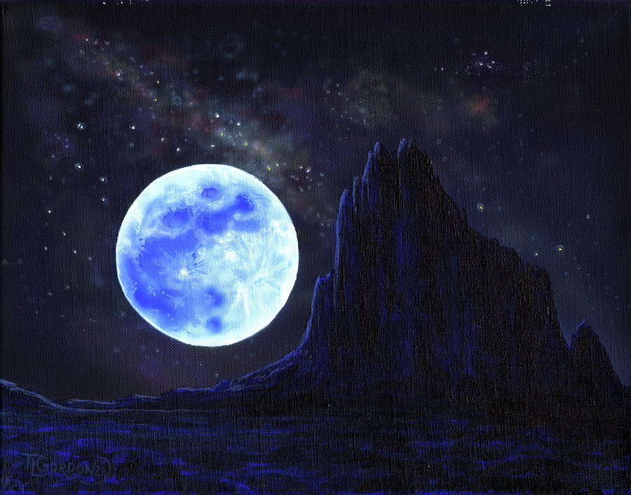 Blue moon Painting by Timithy L Gordon