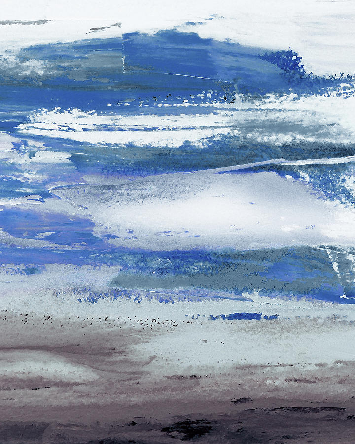 Blue Morning At The Shore Contemporary Abstract Art II Painting by Irina Sztukowski
