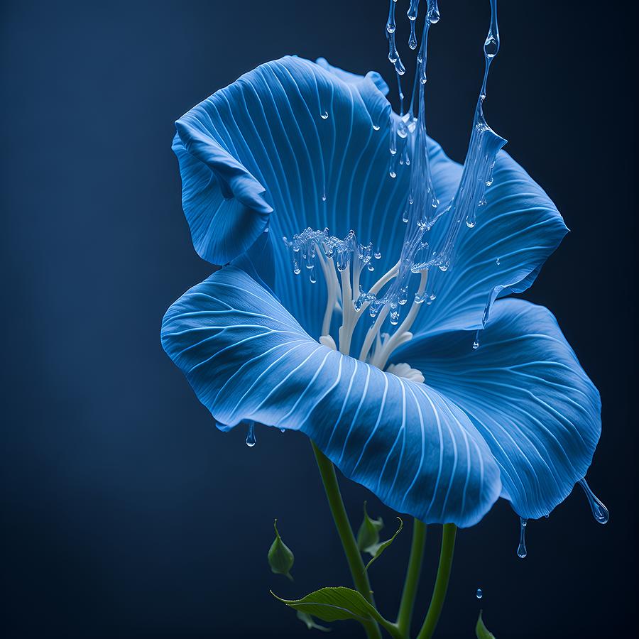 BLUE MORNING GLORY ai Digital Art by Dreamz - - Fine Art America