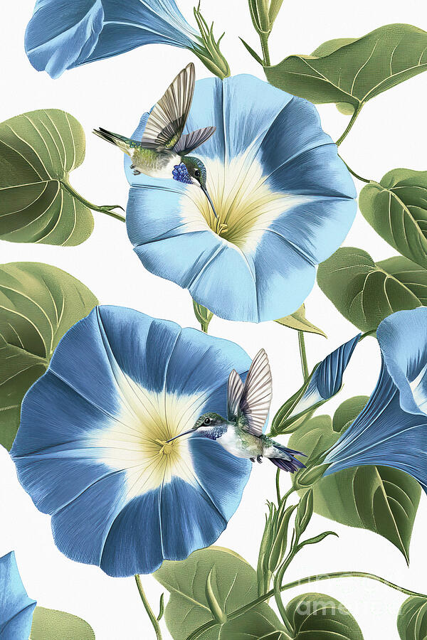 Blue Morning Glory Painting by Tina LeCour Blue Morning Glory Painting by Tina LeCour