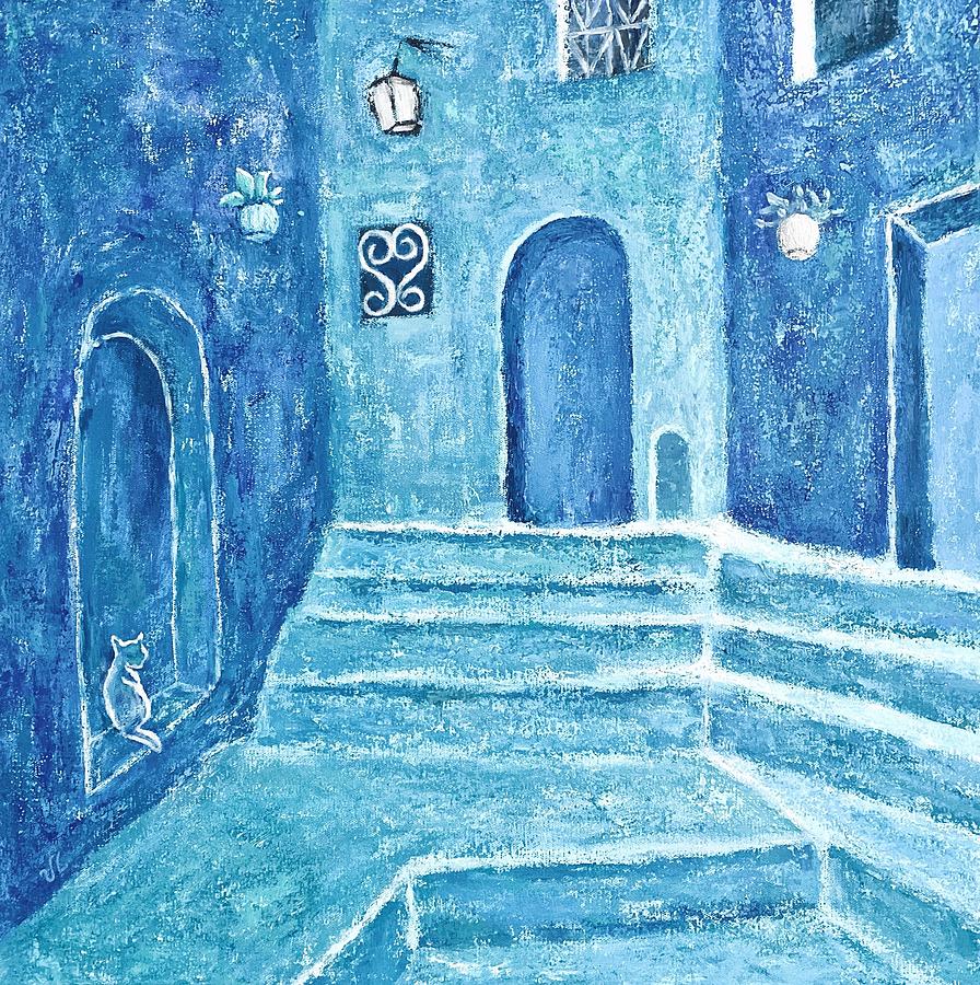 Blue Morocco Painting by Victoria Lakes