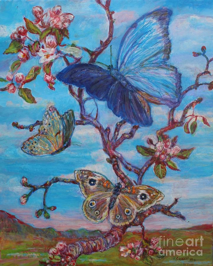 Blue Morpho Butterfly Painting by Veronica Cassell vaz