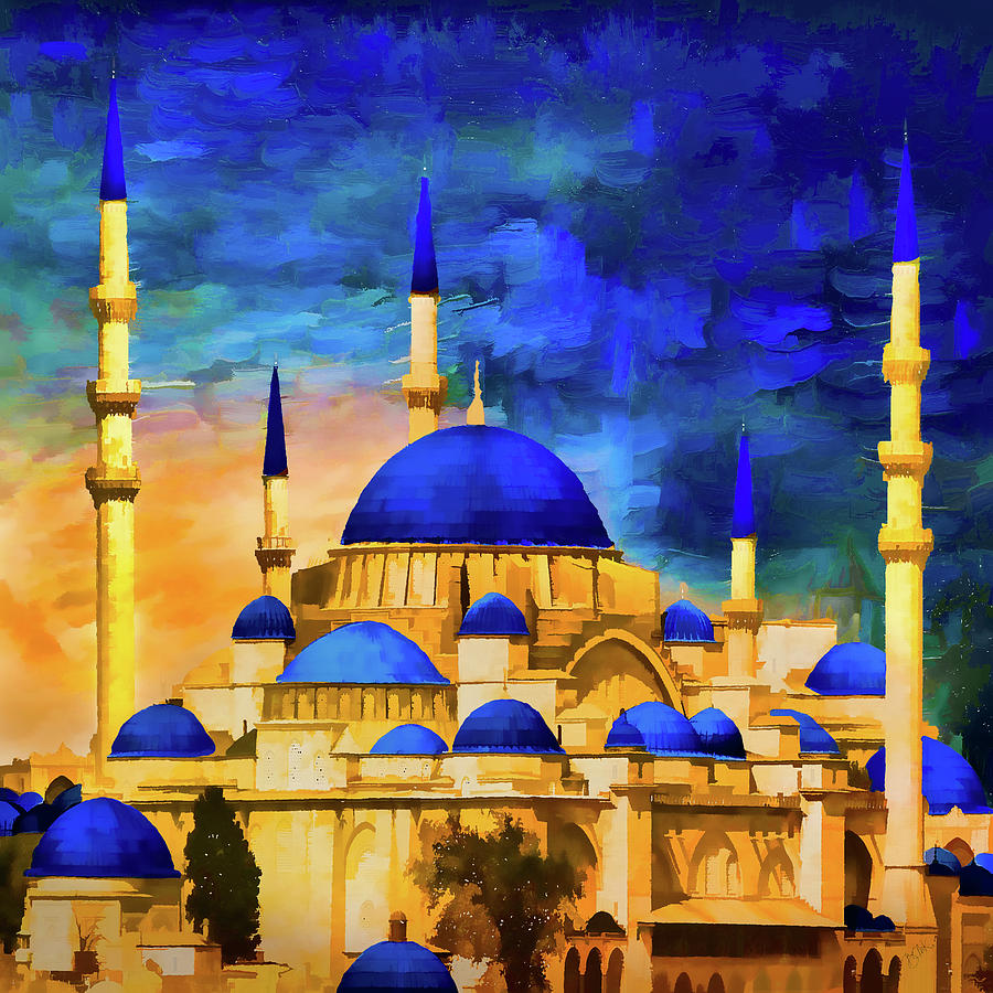 Blue Mosque Digital Art by Barbara Mierau-Klein