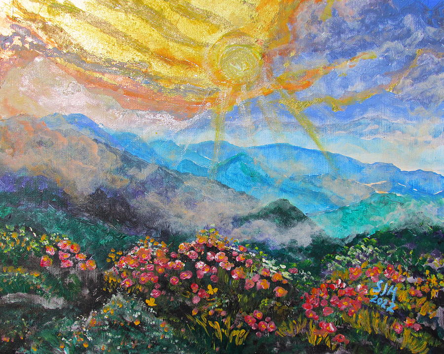 Blue Mountain dream II  Painting by Sarah Hornsby
