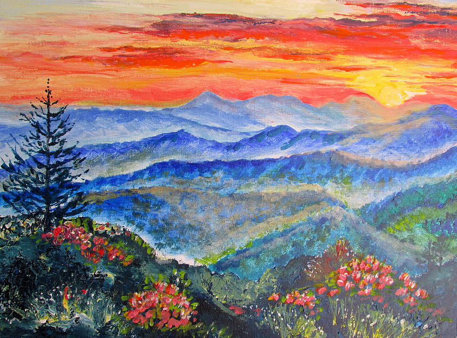 Blue Mountain dream Painting by Sarah Hornsby