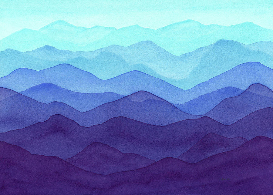 Blue mountains Painting by Karen Kaspar