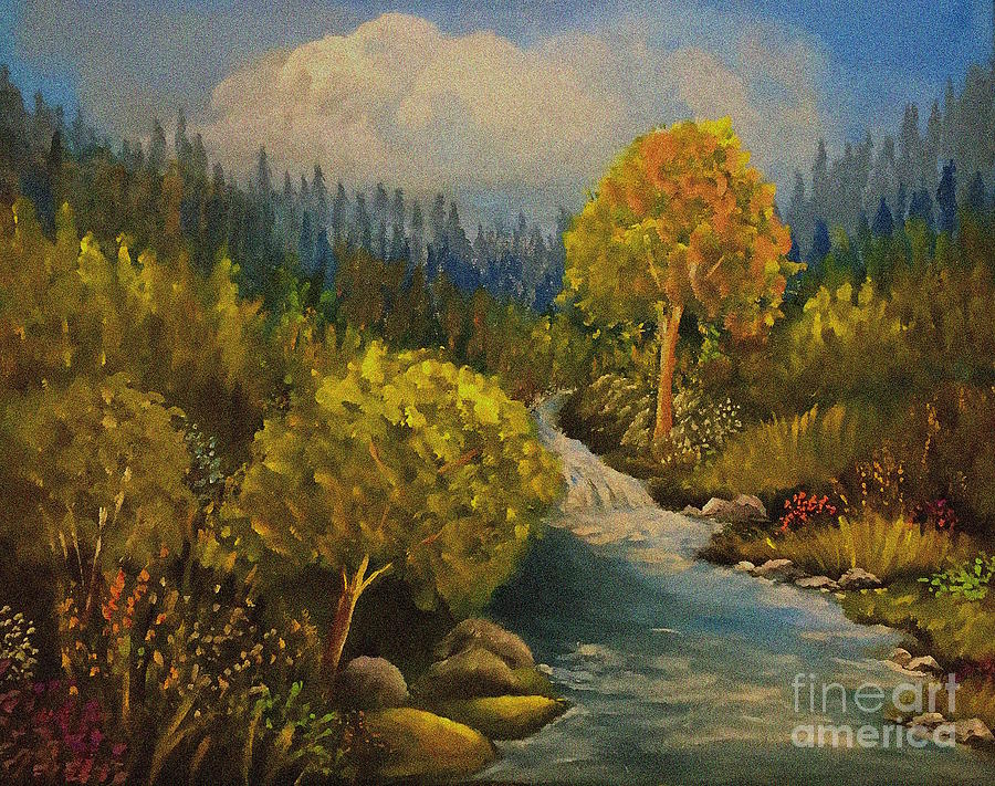 Tree Painting - Blue Mt. Creek by Sandra Young Servis