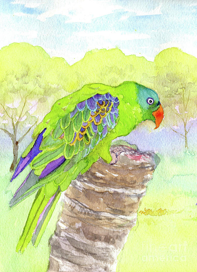 Blue Naped Parrot Painting by Anne Marie Brown