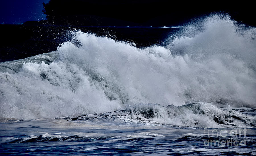 Blue Noir Waves- Lumahai Beach Photograph by Debra Banks