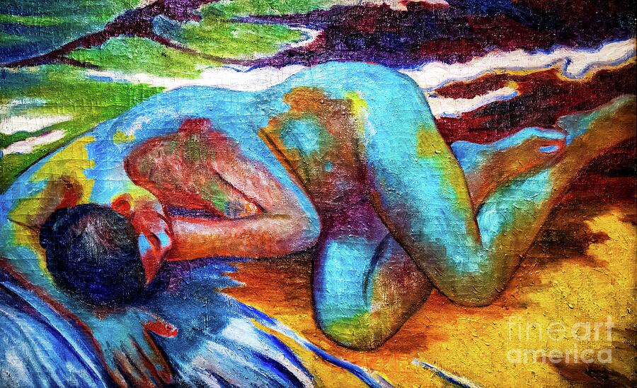 Blue Nude by Mijail Larionov 1908 Painting by Mijail Larionov