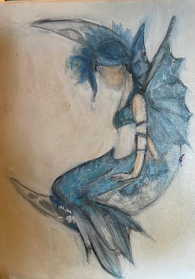 Blue Nymph Painting by Denice Palanuk Wilson
