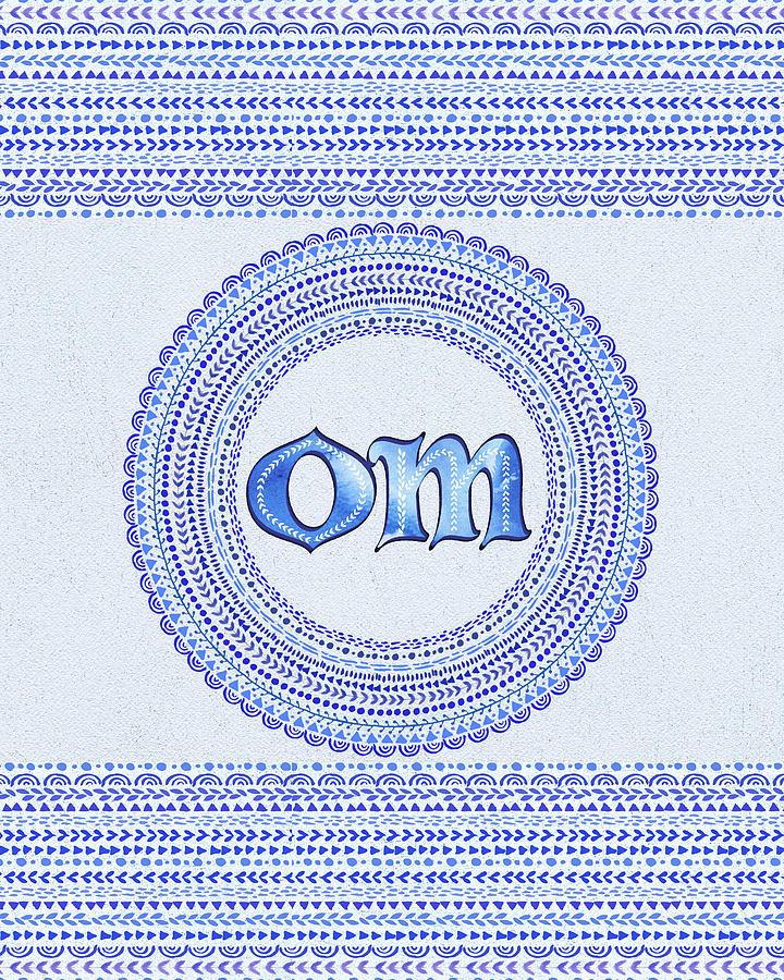 Blue OM Mandala Painting by Tammy Wetzel