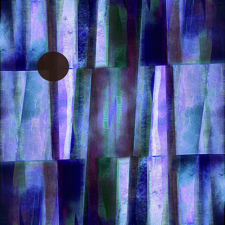 Blue On Blue Abstract Modern Art Mixed Media by Ann Powell