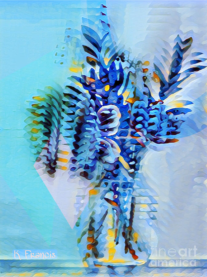 Blue on Blue Digital Art by Karen Francis