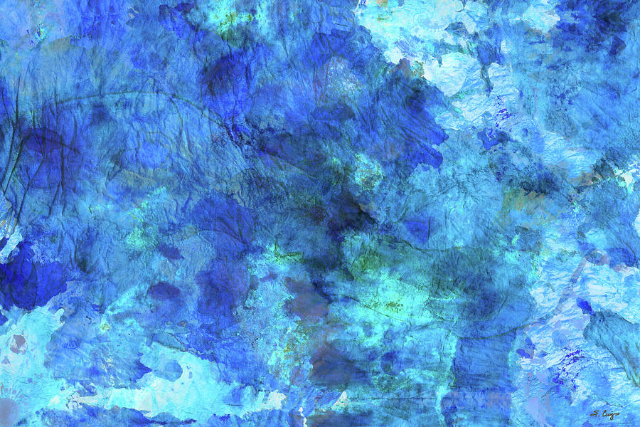 Blue Opal - Abstract Art Painting by Sharon Cummings