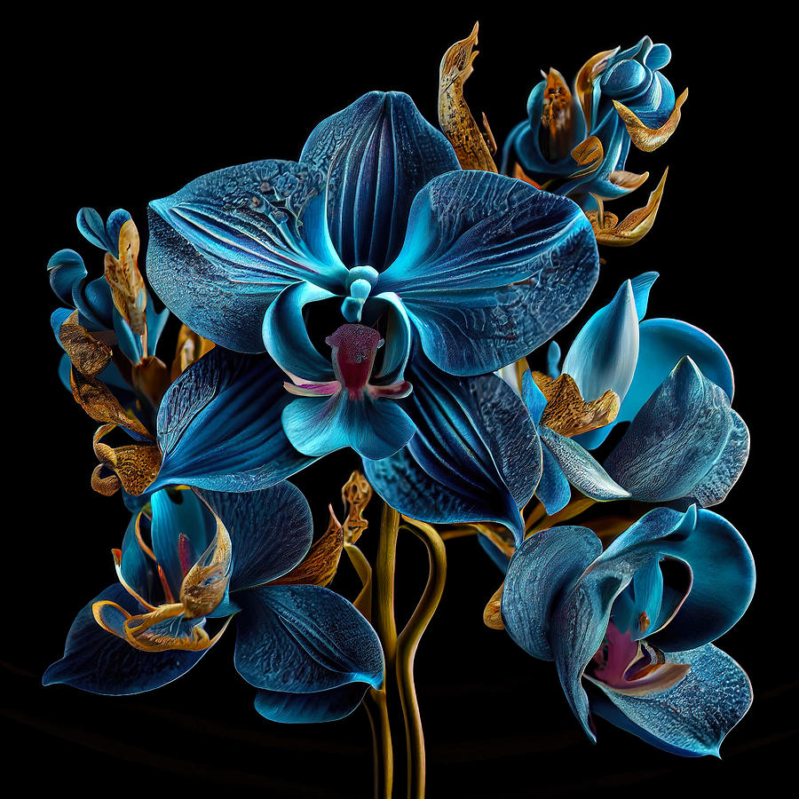 Blue Orchid II from Majestic Orchids Digital Art by Lily Malor - Fine ...