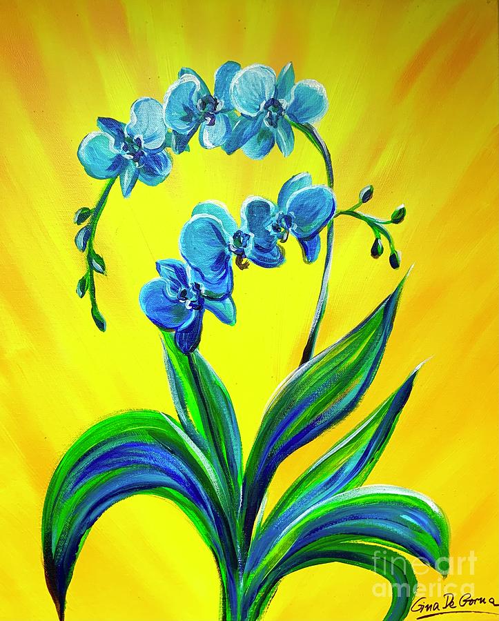 Blue Orchids Painting by Gina De Gorna - Fine Art America