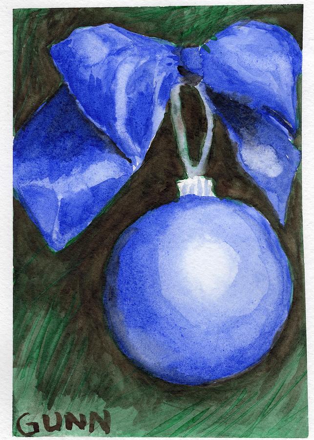 Blue Ornament Painting by Katrina Gunn