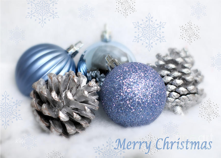 Christmas Ornaments Photograph - Blue Ornaments by Rosanna Life