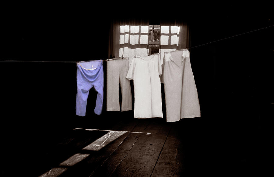 Blue Pants on a Duochrome Washline Photograph by Wayne King