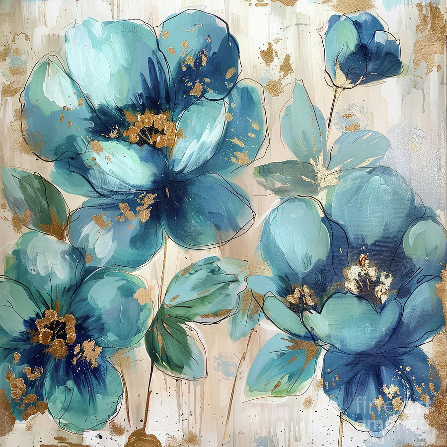 Blue Passion Painting by Tina LeCour