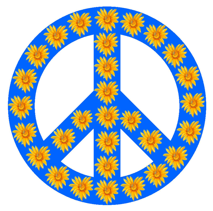 blue peace sign clipart