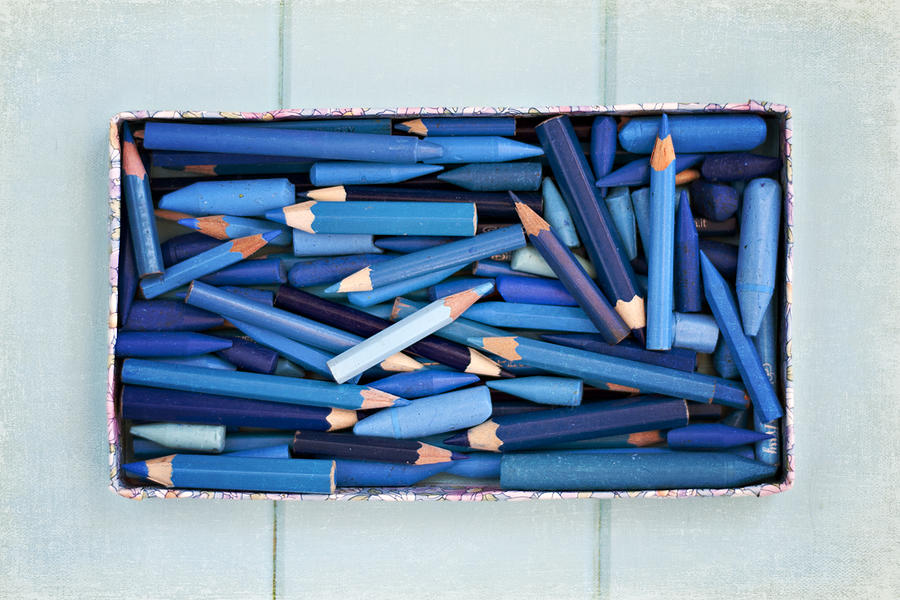 Blue pencils Photograph by Alicia Llop