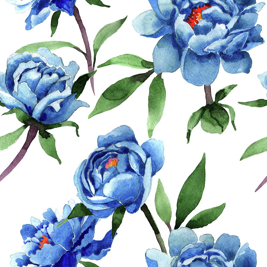 Blue Peonies Neck Gator Peony Digital Art by Stacy McCafferty - Fine ...