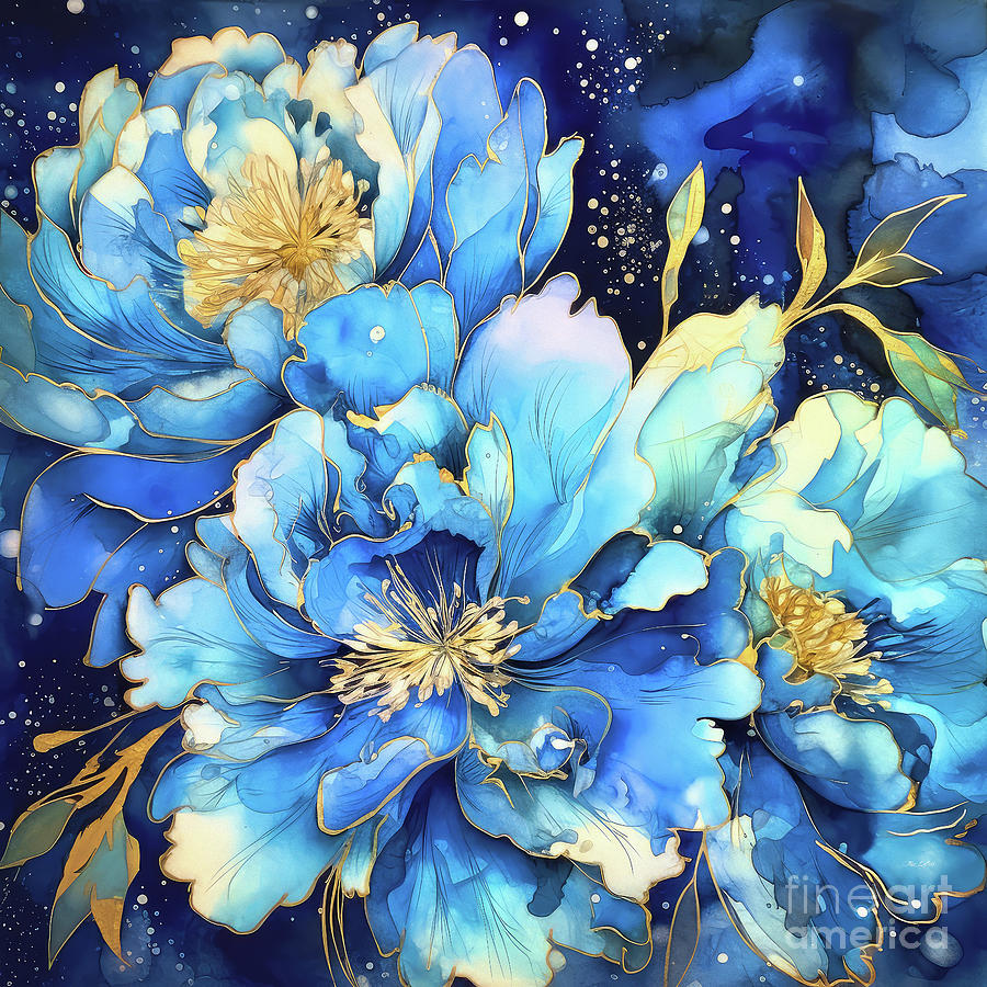 Blue Peony Daydream Painting by Tina LeCour