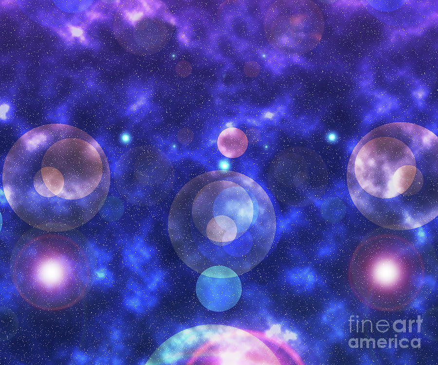 Blue Pink Bubbles Digital Art by Timothy OLeary