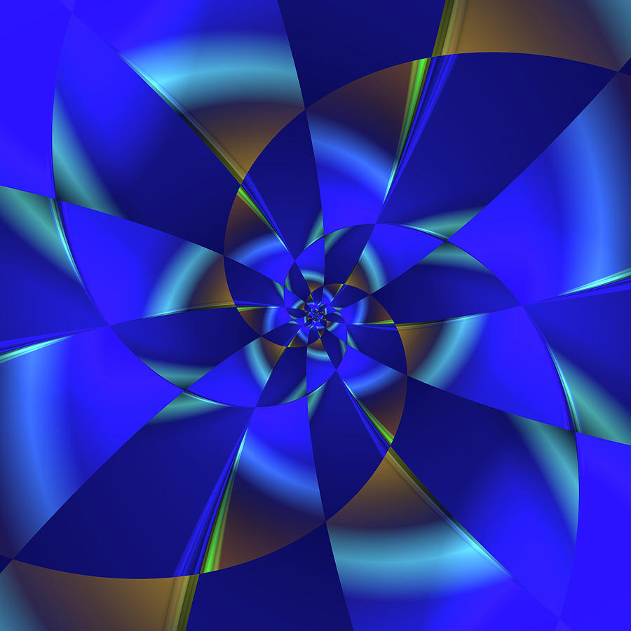 Blue Pinwheel Digital Art by Judi Suni Hall