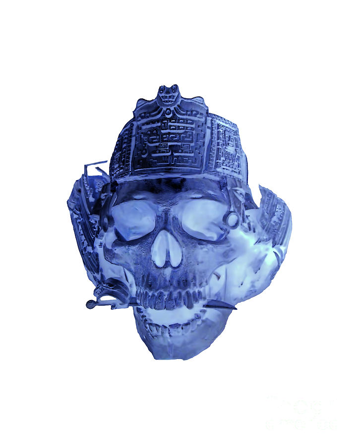 Blue Pirate Skull Transparent Background Photograph by D Hackett