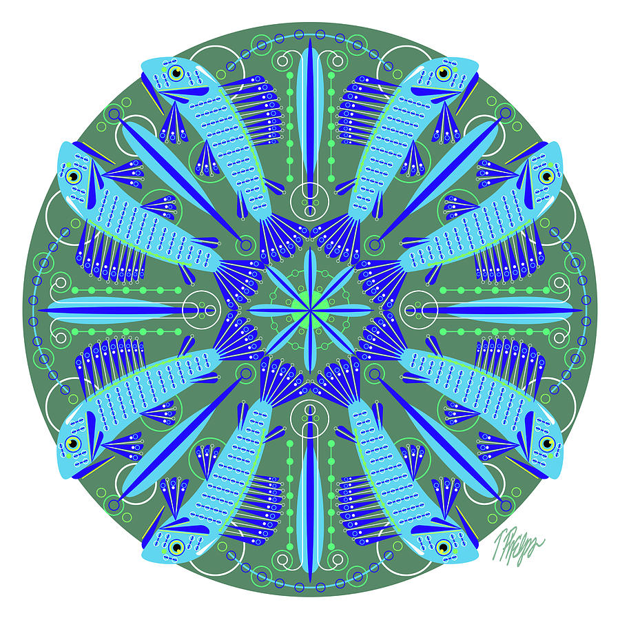 Blue Pleco Nature Mandala Digital Art by Tim Phelps