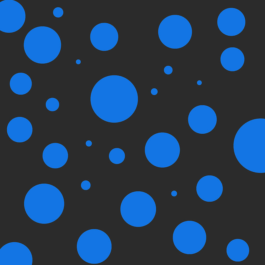 Blue Polka Dot Pattern on Black Digital Art by Jason Fink