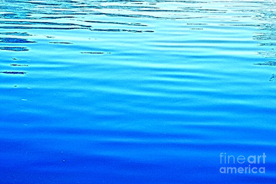 Blue Pond Abstract, Paint Effect Photograph