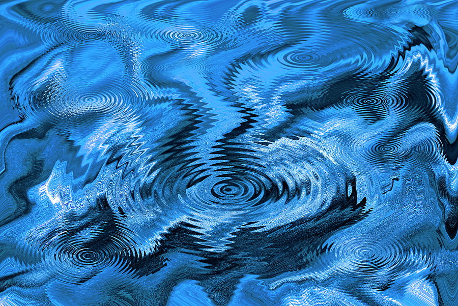 Blue pond ripple  wave texture background Photograph by Severija Kirilovaite