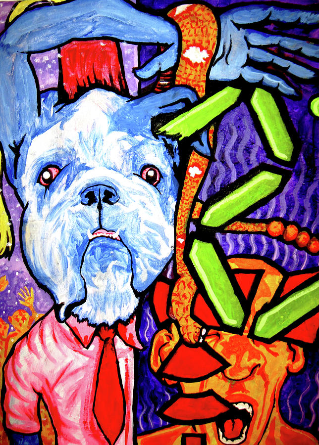 Blue Pooch Reboot Painting by Jacob Wayne Bryner Fine Art America