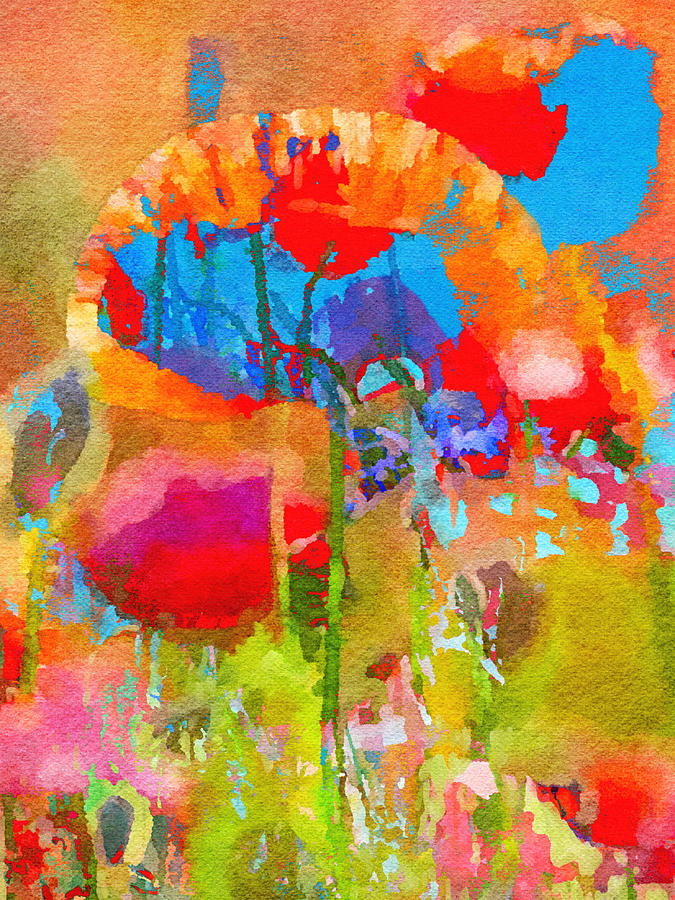 Blue Poppy Heaven Mixed Media by Ann Leech
