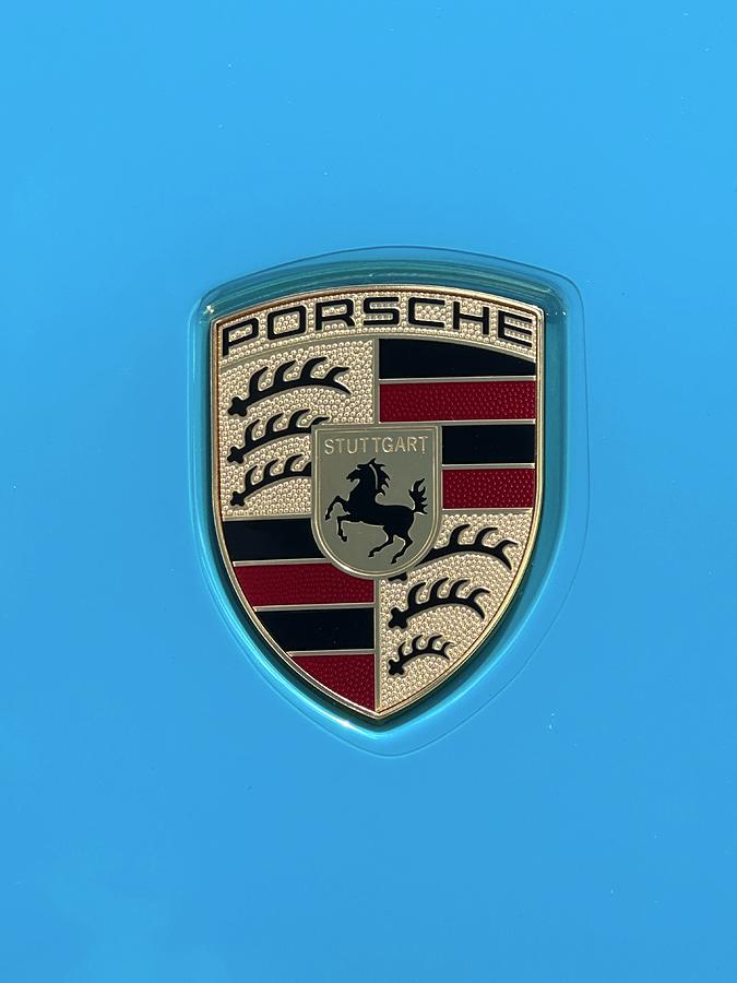 Blue Porsche Logo Photograph