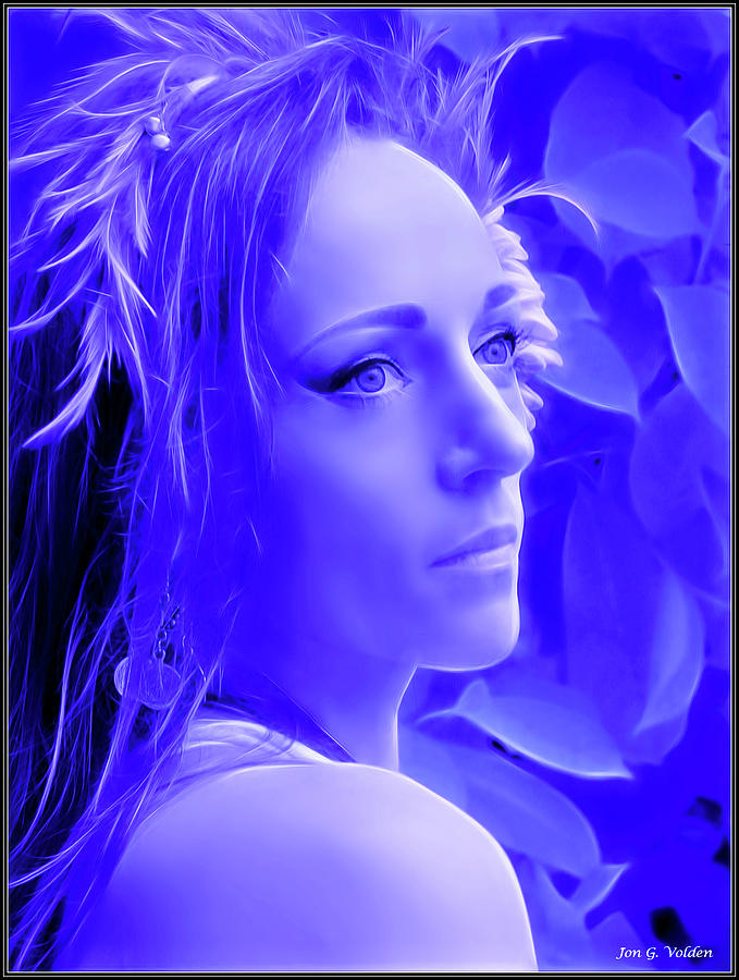Blue Portrait Of a Fairy Photograph by Jon Volden