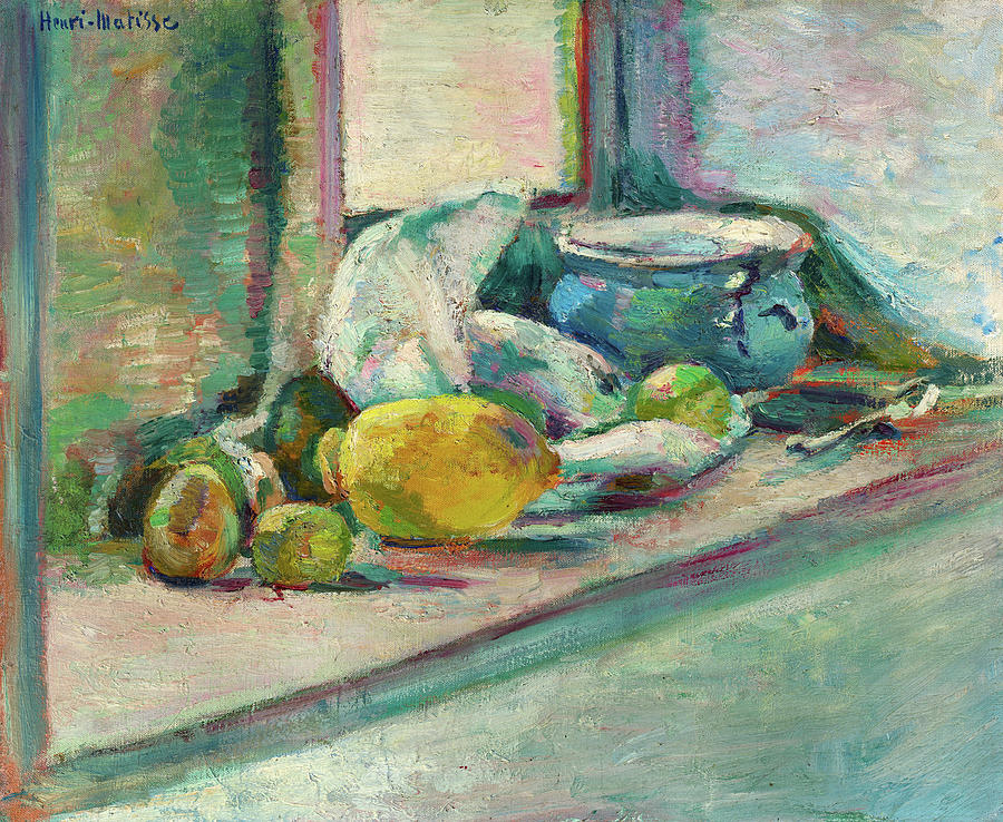 Blue Pot and Lemon Painting by Henri Matisse