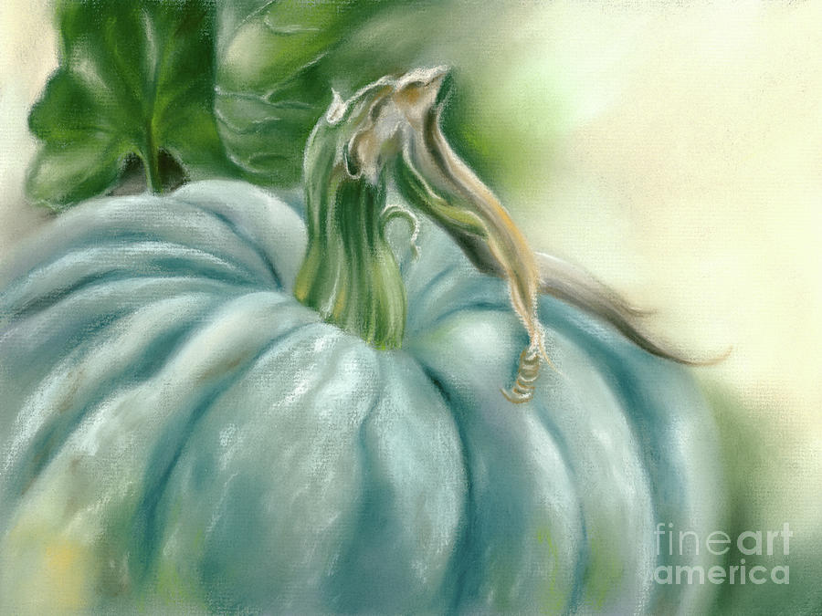 Blue Pumpkin Winter Squash Painting by MM Anderson