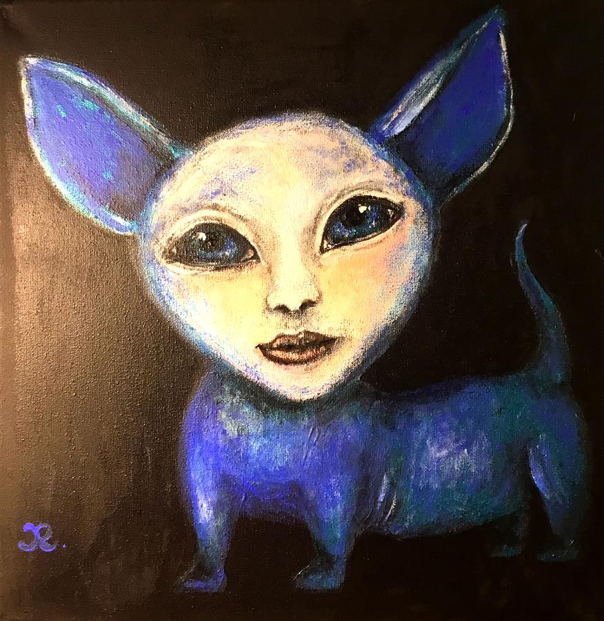 Blue puppy Painting by Raissa Kagan - Fine Art America