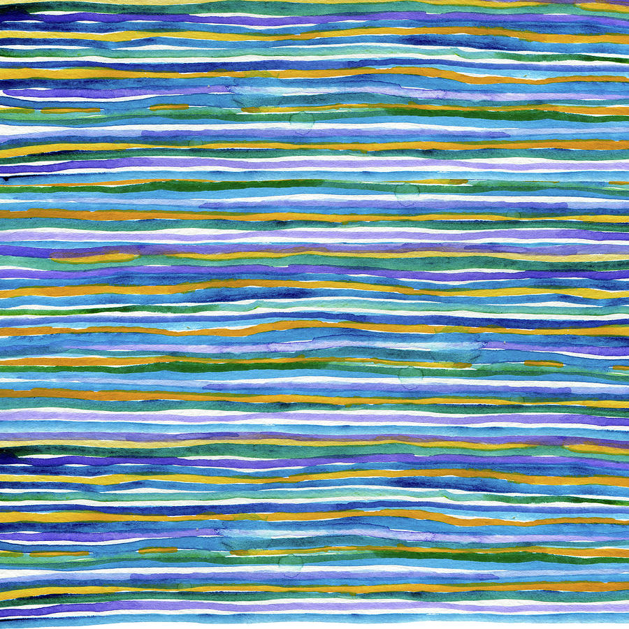 Blue, Purple, Orange, and Green Stripes Painting by Michele Fritz