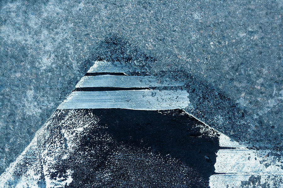 Asphalt Photograph - Blue Pyramid - Abstract Photograph by Joseph Oland
