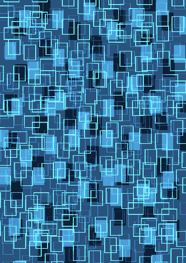 Abstract Mixed Media - Blue Rectangle Pattern by Andrew Hitchen