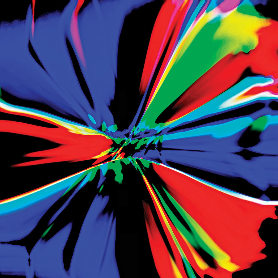 Blue Red Pinwheel Flower Digital Art by Elastic Pixels