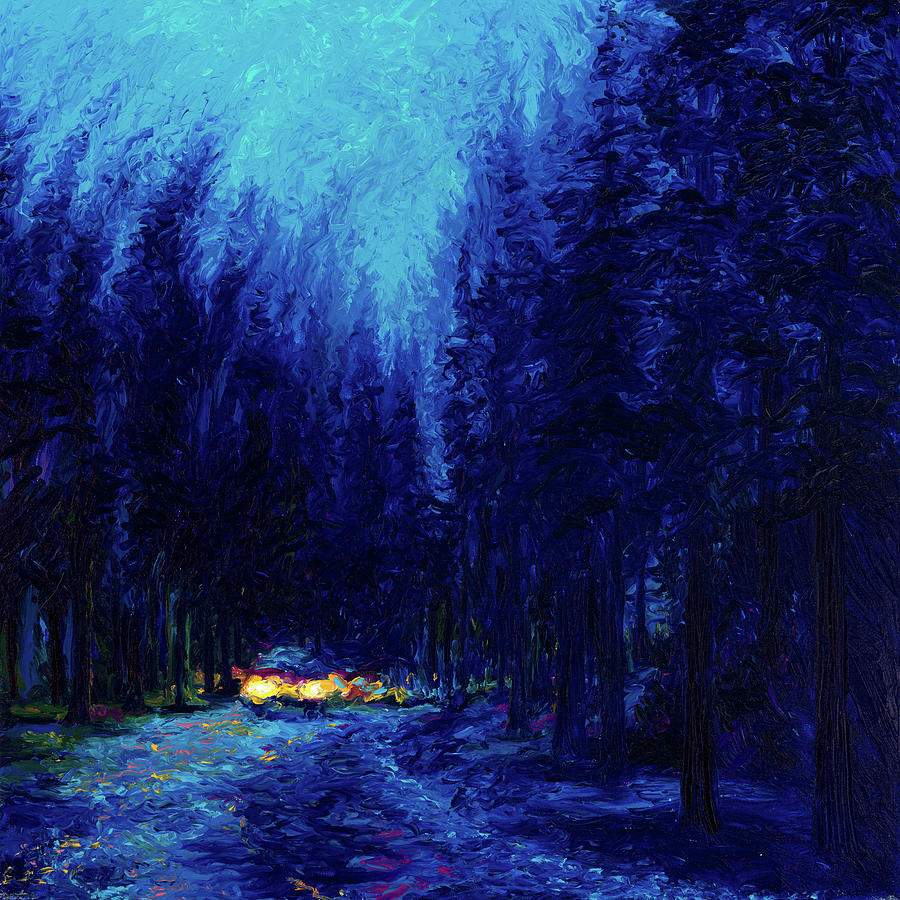 Tree Painting - Blue Redwoods by Iris Scott