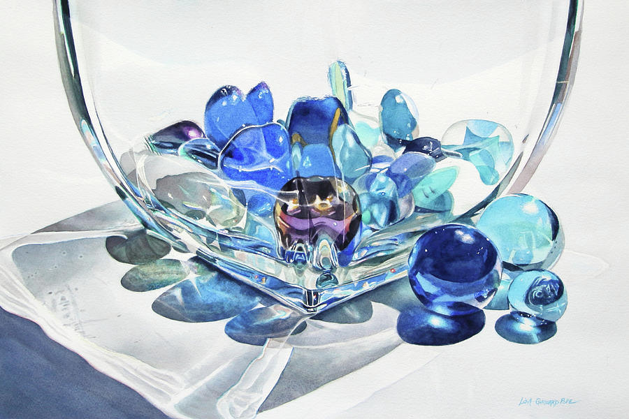 Blue Refraction Painting by Lisa Pope